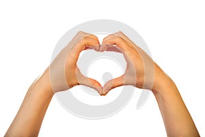 Hand heart symbol