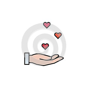 hand hearts friendship outline icon. Elements of friendship line icon. Signs, symbols and vectors can be used for web, logo,