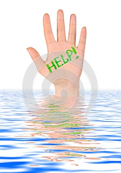 Hand help in water