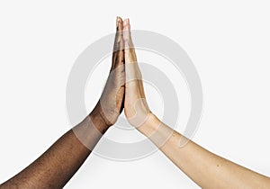 Hand hi-five each other isolated