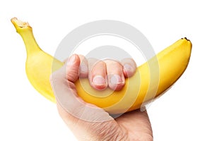Hand hold banana. fruit