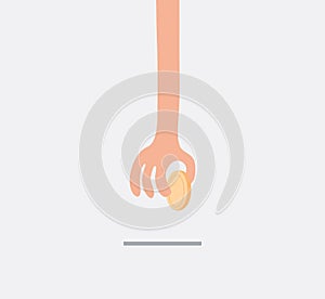 Hand Hold Coin Icon Donate Concept Illustration