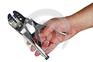 Hand hold crimper isolated on a white