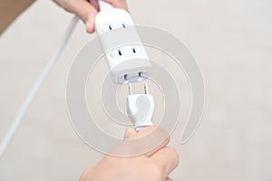 Hand hold electric power plug and power cord