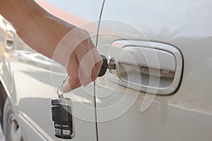 Hand hold key unlock car