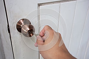 Hand hold keys to locking or unlocking the door
