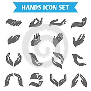 Hand hold protect icons