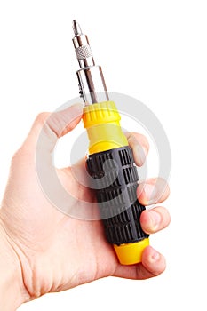 Hand hold screwdriver, isolated