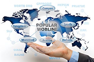 Hand Hold Seven Diagram to Create Popular Website photo