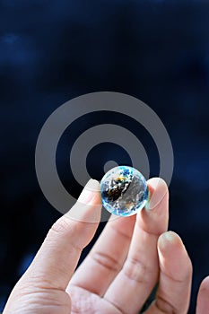 Hand hold small world