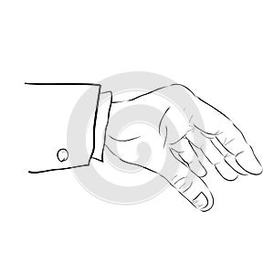 hand hold take receive something, simple hand draw sketch doodle