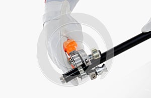 Hand hold a wire cutter