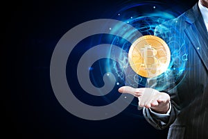 Cryptocurrency and e-commerce concept