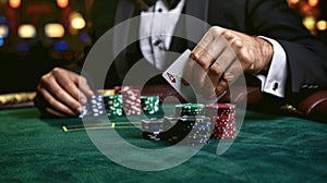 The Hand Holding an Ace.AI generated image