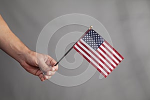 Hand Holding American Flag