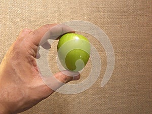 Hand holding Apple Ber