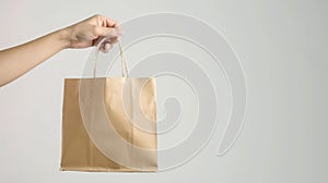 The hand holding bag. AI generated