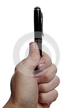 Hand Holding Black Pen