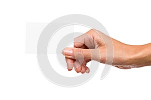 Hand Holding Blank Card