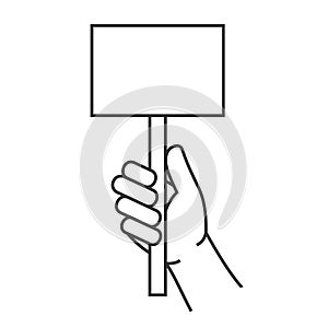 Hand Holding Blank Score Card Sign. Vector