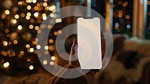 The smartphone with festive lights.AI generated image
