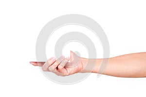 Hand holding blank white paper or box for advertise text