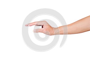 Hand holding blank white paper or box for advertise text, clipping path