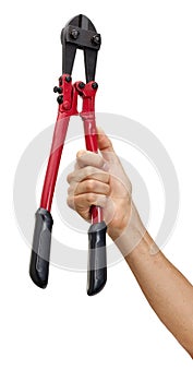 Hand Holding Bolt Cutter