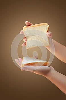 Hand holding bread