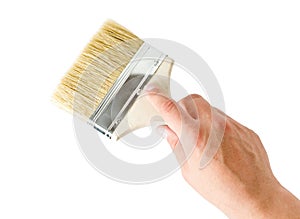 Hand holding a brush