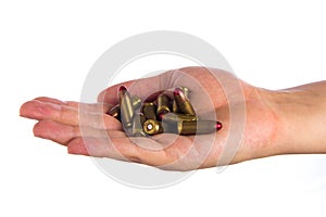 Hand Holding bullets