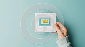 The hand holding crown illustration.AI generated image