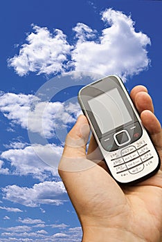 Hand holding a cell phone