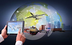 Transportation, import-export and logistics concept,