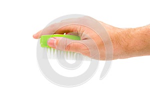 Hand holding cleaning fetlock