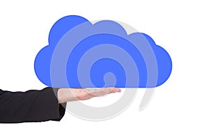 Hand holding cloud