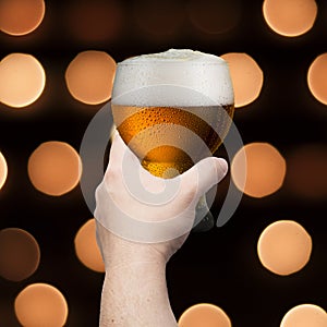 Hand Holding Cold beer