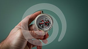 The hand holding compass.AI generated image