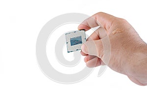 Hand holding cpu processor