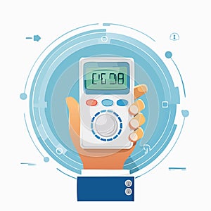 Hand Holding a Digital Multimeter for Electronic Testing