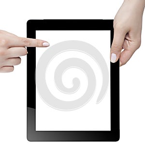 Hand Holding Digital Tablet