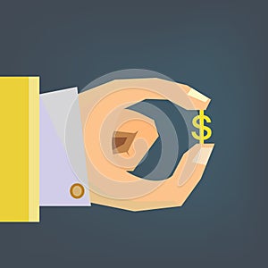 Hand holding Dollar Money symbol Financial Busines