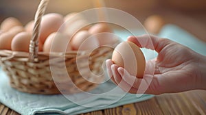 The hand holding egg.AI generated image