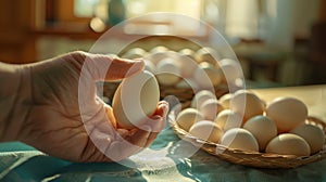 The Hand Holding Egg. AI generated