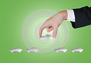 Hand holding electrocar