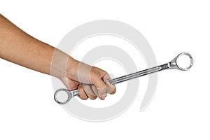 Hand holding equipment of technician