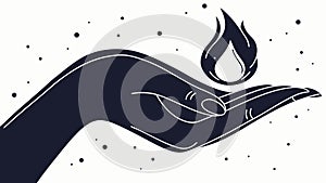 Hand Holding a Flame, Hope and Knowledge Vector Illustration, vector design Generative AI