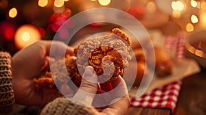 A Hand Holding Fried Chicken.AI generated image