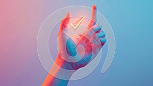 The Hand with Glowing Checkmark.AI generated image