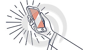 Hand Holding Glowing Smartphone: Modern Communication and Digital Connectivity, vector design Generative AI